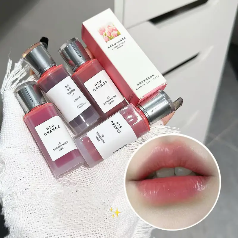 Herorange brilho labial hidratante, textura aquosa, lábios de vidro rechonchudos, longa duração, não seco, maquiagem diária — image 2