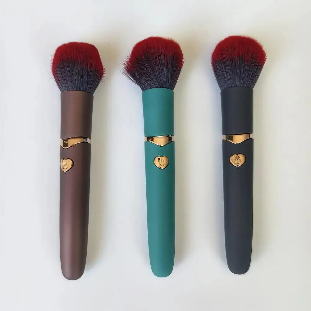 10 växlar vibrationssminkborste Elektrisk sminkborste USB uppladdningsbar kosmetisk borste för flytande pulver Blusher Concealer — image 2
