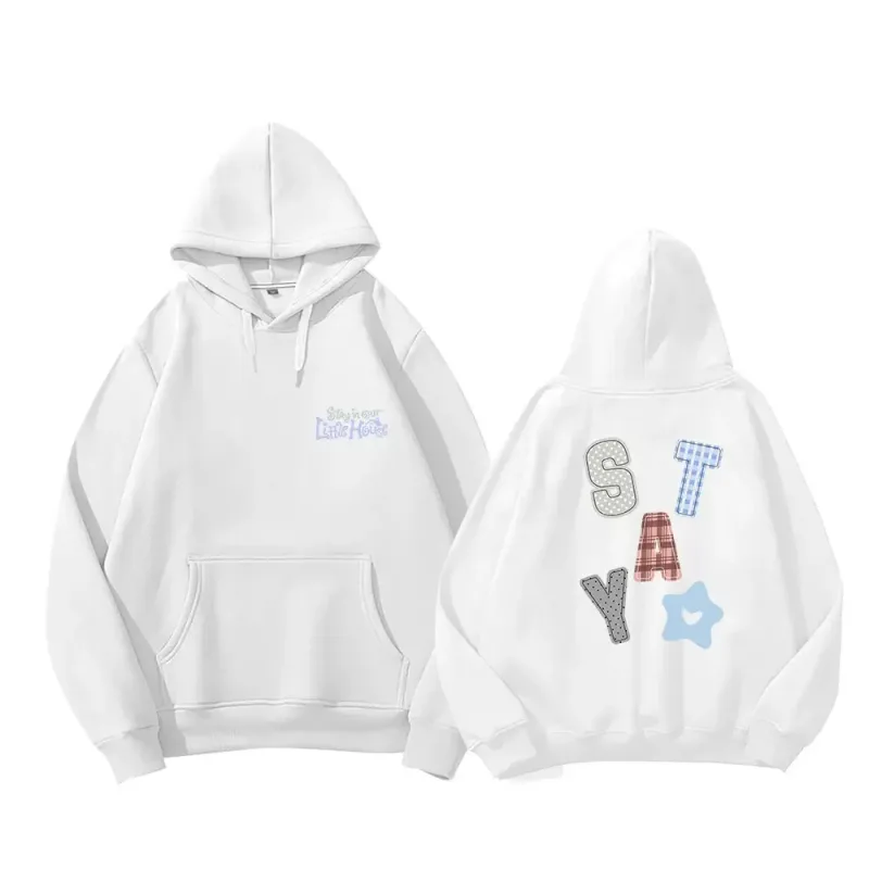 Hoodies STAY In Our Little House Zipper Hoodie Kpop Fashion Star Same Letter Print Sweatshirt High Quality Cotton Thick T Shirt — image 4