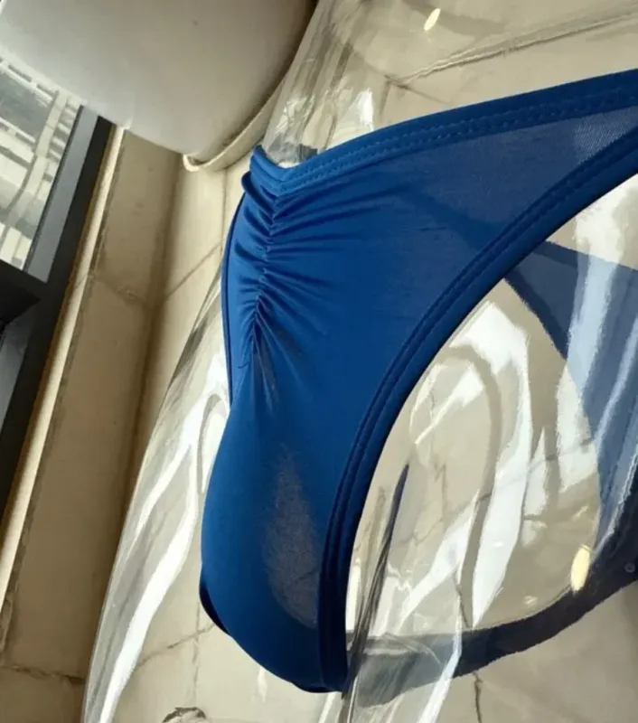 US Size Men's Ice Silk Thongs Briefs Sexy Low-Rise G-String Breathable Seamless T-Back Sports Fitness Underwear Plus Size