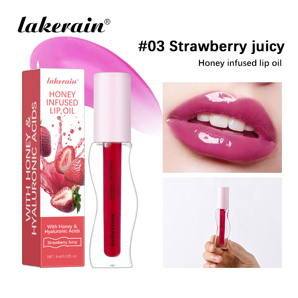 Pha Lê Trái Cây Mật Ong Tinh Chất Môi Dầu Gợi Cảm Đầy Đặn Môi Thạch Dâu Tinted Lip Chất Lỏng Chống Thấm Nước Dưỡng Ẩm Dầu Lipgloss Trang Điểm — image 8