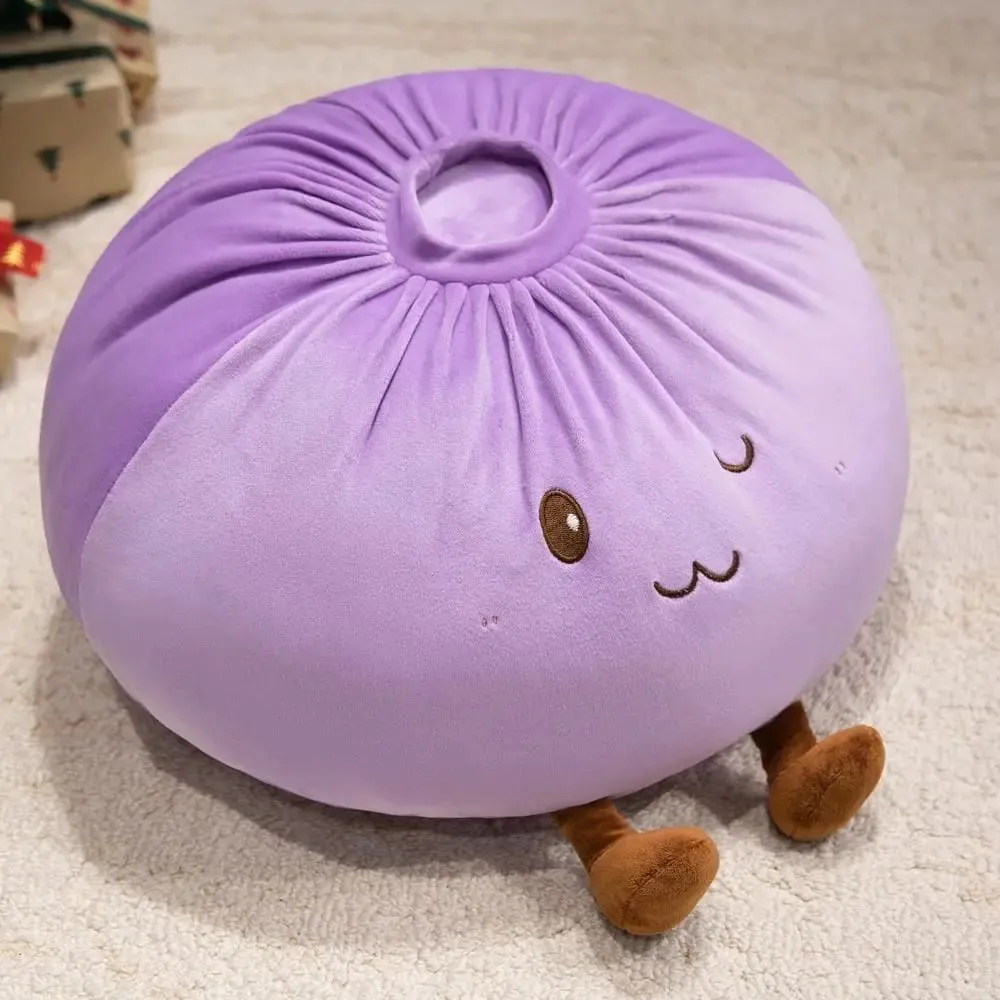 Super Soft Plush Material Steamed Bun Plush Pillow PP Cotton Filled Fluffy Comfortable Dumpling Plush Toy Stress Relief