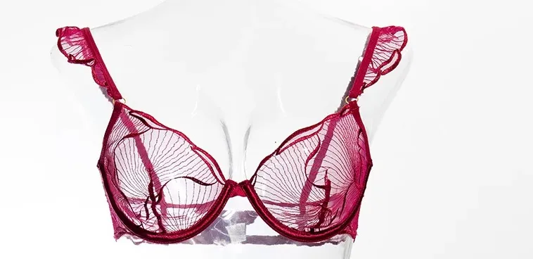 セクシーな French Floral Embroidery Lace Bra Set Women Ultra Thin Sheer Minimizer Brassiere Hollow Out Soft Breathable Lingerie 32-38 — image 9