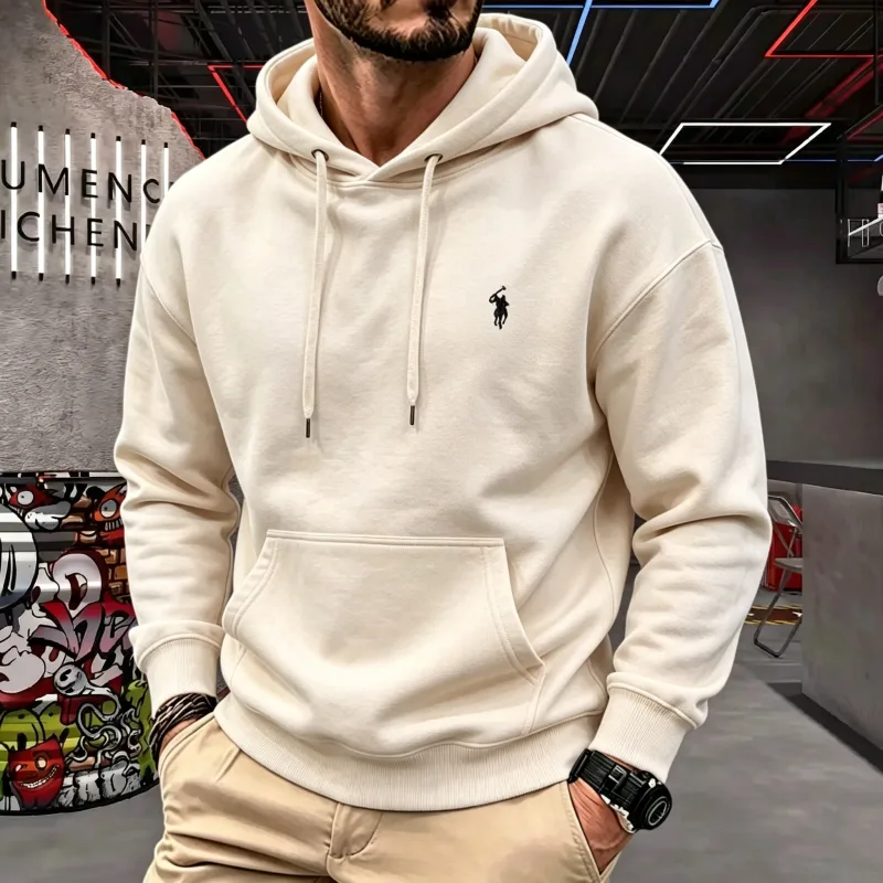 High-end men's hooded long-sleeved 2026 autumn-winter luxurious fashionable horse embroidery golf top casual hoodie men clothing — image 3