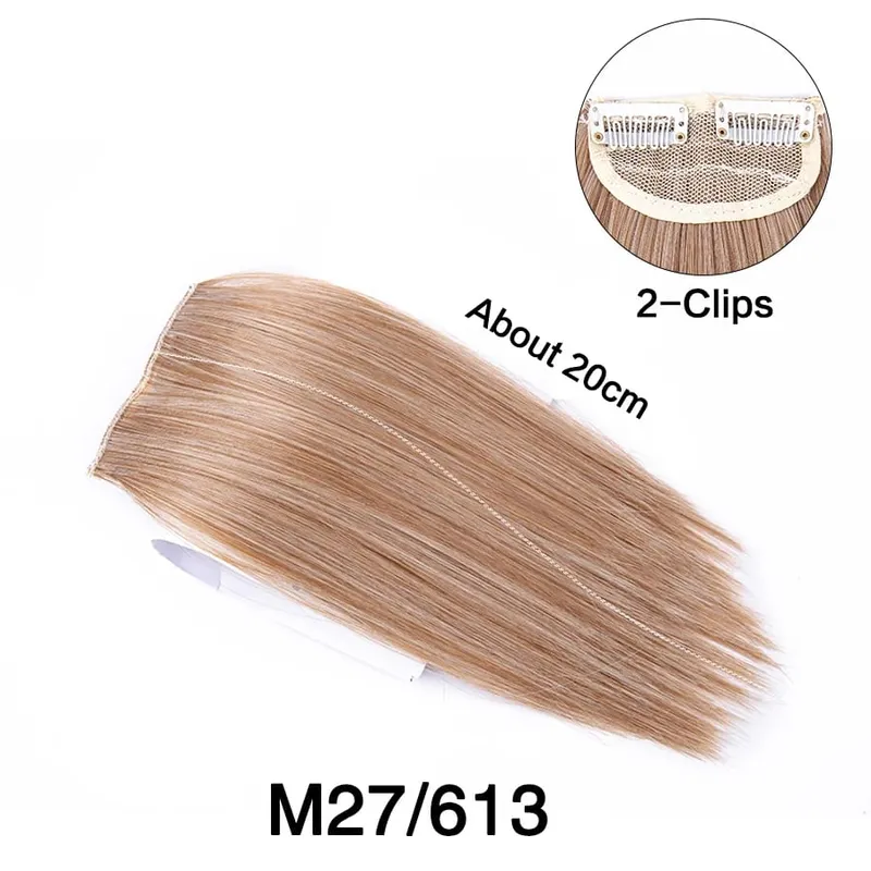Synthetic 10"20"30Cm Clip In Extension Straight Hair Pad Hairpieces Thinning Hair Invisible Seamless Hair Pads Increase Hair