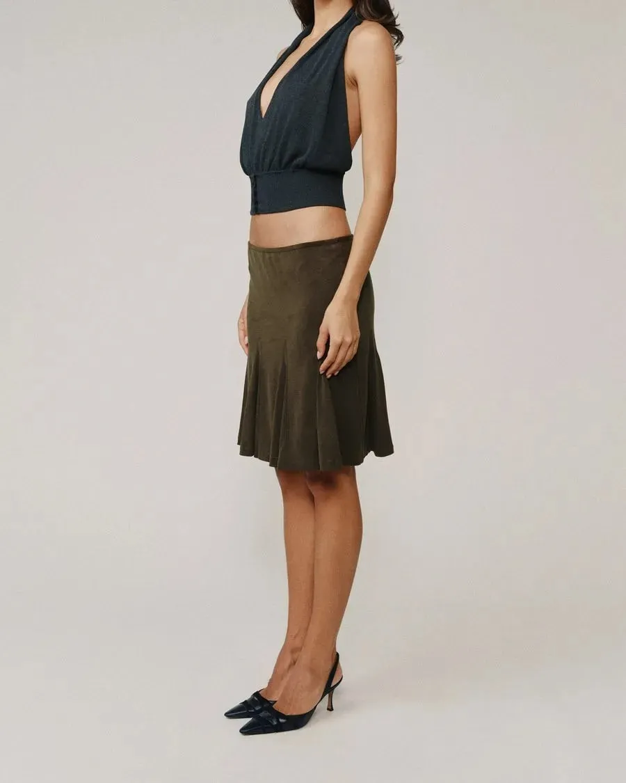 Wj Deep V Halter Neck Backless Knit Vest Waist-Cinching Short Sleeveless Top Backless Buttoned Waist-Cinching Short Knit Outerwear Top V-Neck Backless Top with Straps Short Knit Halter Neck Vest