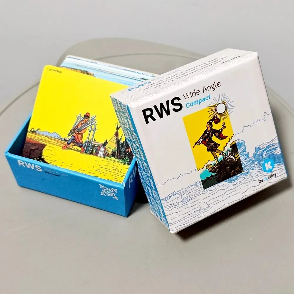 Tarot Gran Angular RWS - Edición Compacta Cartas de 78 Piezas + 2 Cartas con Marco Especial Doble Relieve en Caja Rígida de Dos Piezas