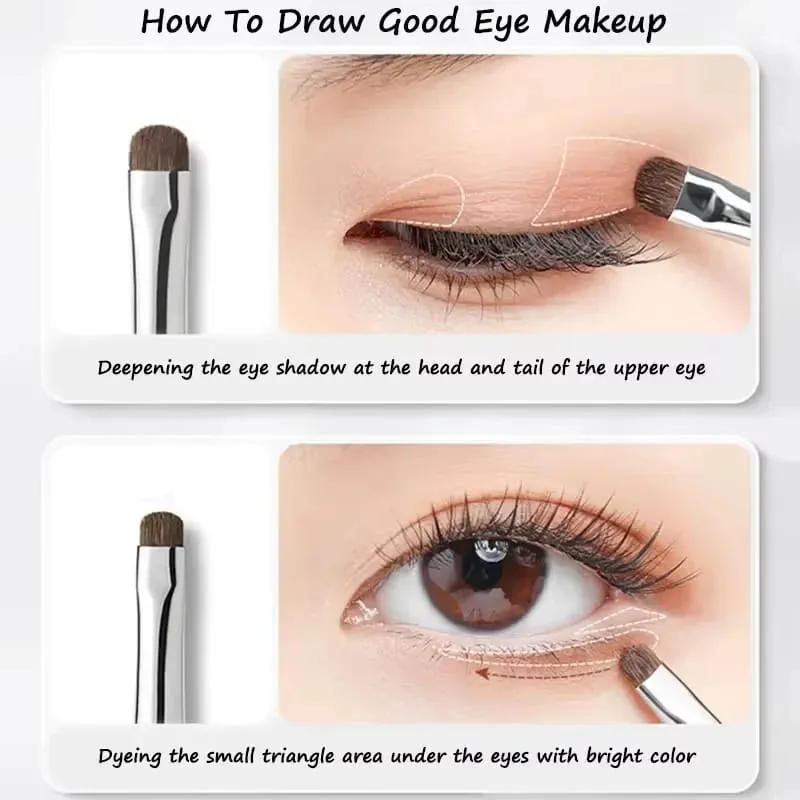 Set 4 Keping Berus Pembayang Mata Yang Indah Dan Padat Diperbuat Daripada Bulu Kuda Untuk Pengadunan Tepat; Berus Celak; Berus Concealer — image 5