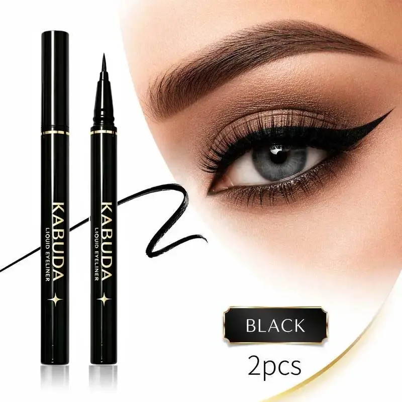 2PCS Liquid Eyeliners Ultra-Fine Tip Long-Lasting Waterproof Smudgeproof Makeup Perfect for Beauty Enthusiasts & Beginners