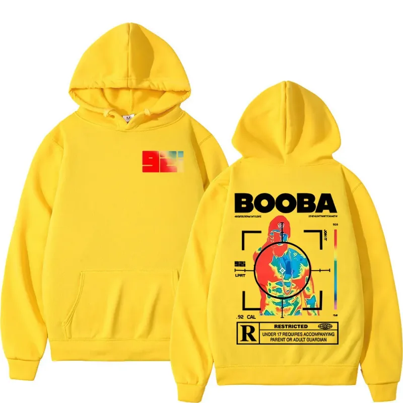 프랑스 랩퍼 BOOBA B2O 투어 2025 후드 티 남성 복고풍 스타일 힙합 긴 소매 후드 티셔츠 의류 오버 사이즈 풀오버 — image 10