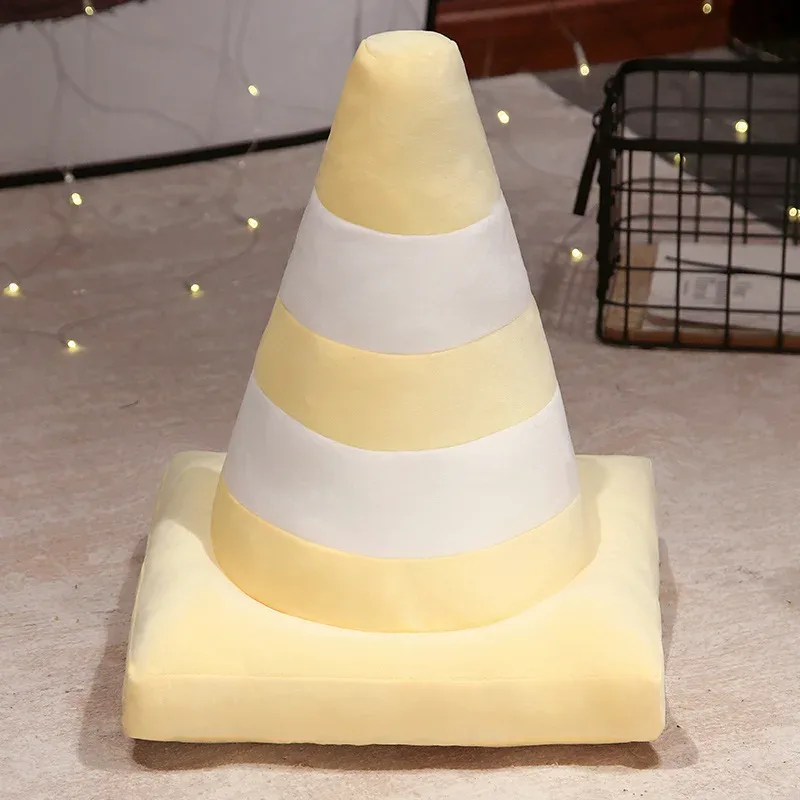 Almofada roadblock recheado macio realista cone de tráfego construção de estrada cone travesseiro crianças brinquedos decoração para casa — image 8