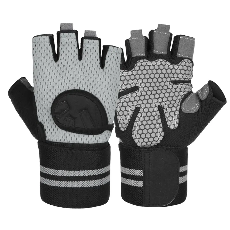 Anti Slip Shock Breathable Half Finger Gloves Breathable Cycling Gloves Fitness Gym Bodybuilding Crossfit Exercise Sports Gloves — image 12