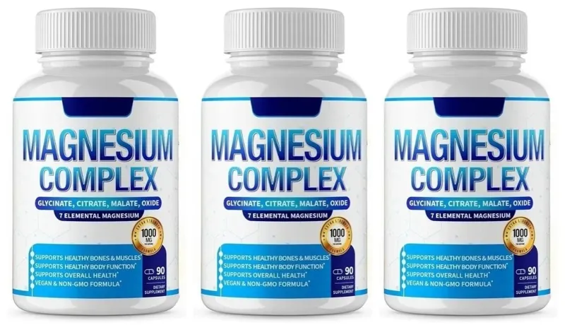 Magnesium Complex Supplement 90 Count with 7Forms of Magnesium Glycinate Citrate Malate Orotate Taurate Daily Mineral Support — image 9