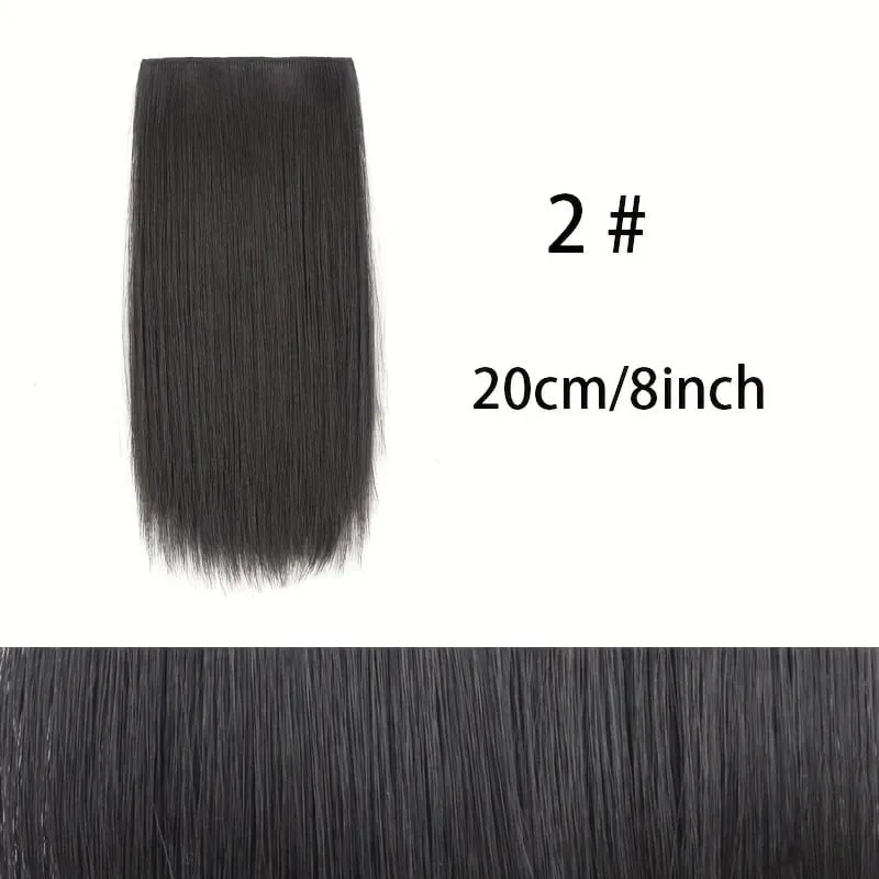 10cm/20cm/30cm Synthetic Short Straight Hair Pads Invisible Clip in Hair Extension Hair Top Side Cover 2 BB Clips Hairpiece — image 11