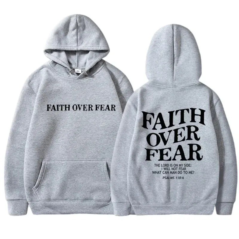 2026 new FAITH OVER FEAR Print Hoodies Eco Soft Fabric Men Women Casual Long Sleeve Hooded Sweatshirt Hip Hop Harajuku Y2k — image 8