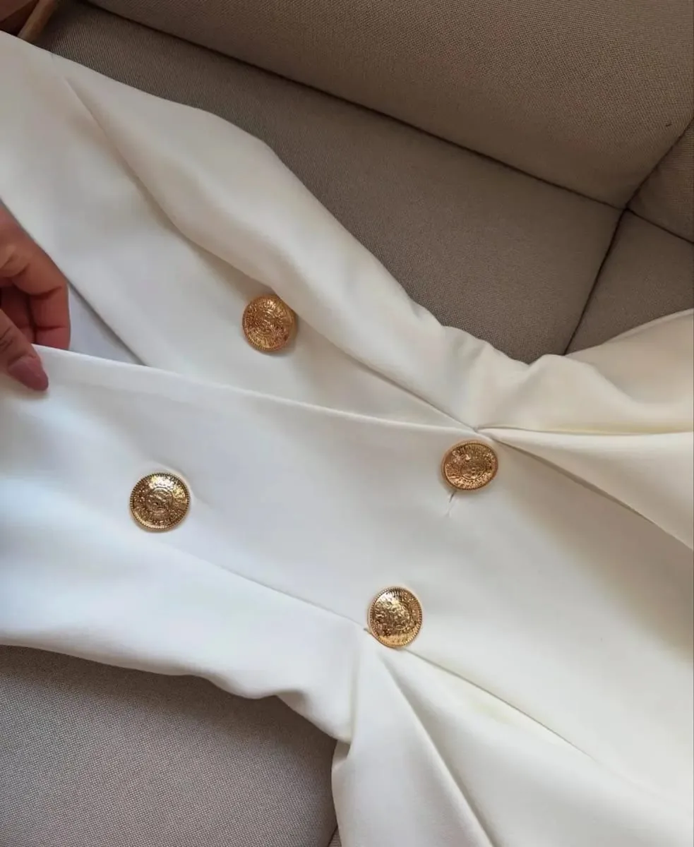 Ženy Elegantní Sexy Hluboký výstřih do V Luxusní Úzké šaty Černé Bílé Knoflík Mini Krátké Šaty Saténové Večerní šaty Letní skládaná sukně — image 3