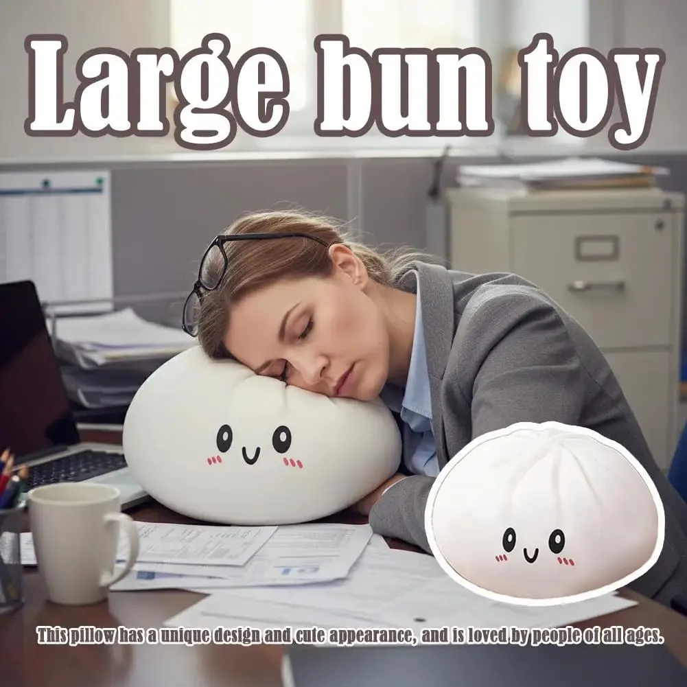 כרית כופתאות גדולה צעצוע קטיפה רך לחיבוק לעיצוב הבית צורת כופתאות מקסימה עם כדור בצק הבעה שובבה — image 8