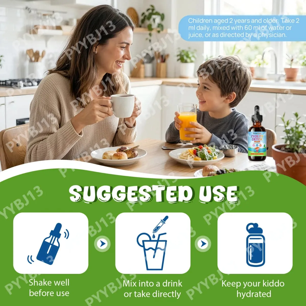 ArtoaLabs Sugar Free Vegan Zeolite Detox Oral Liquid Supplements Zeolite Detox Drops for Kids Energy Daily Wellness Support