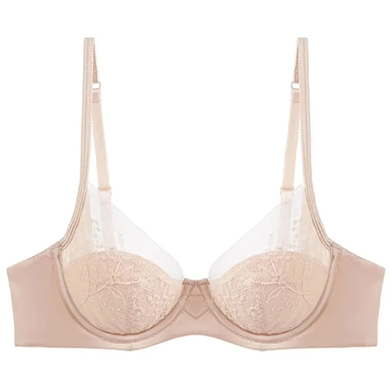 Women Lace Lingerie Set Thin Cup Minimizer Bra Panty Kit Breathable Intimates For Big Bust Fashion Daily Underwear — image 8
