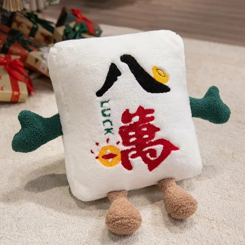 Funny China Mahjong Series Plush Toys Cozy Cotton Cartoon Throw Pillow Back Cushion Children Game Props Creative Home Decor — image 16