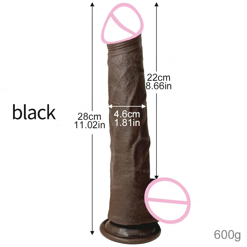 28cm Super Soft Silicone Dildo with Suction Cup Flexible G-spot Strap-On for Women Men Lesbian - Long Penis Sex Toy for Couples