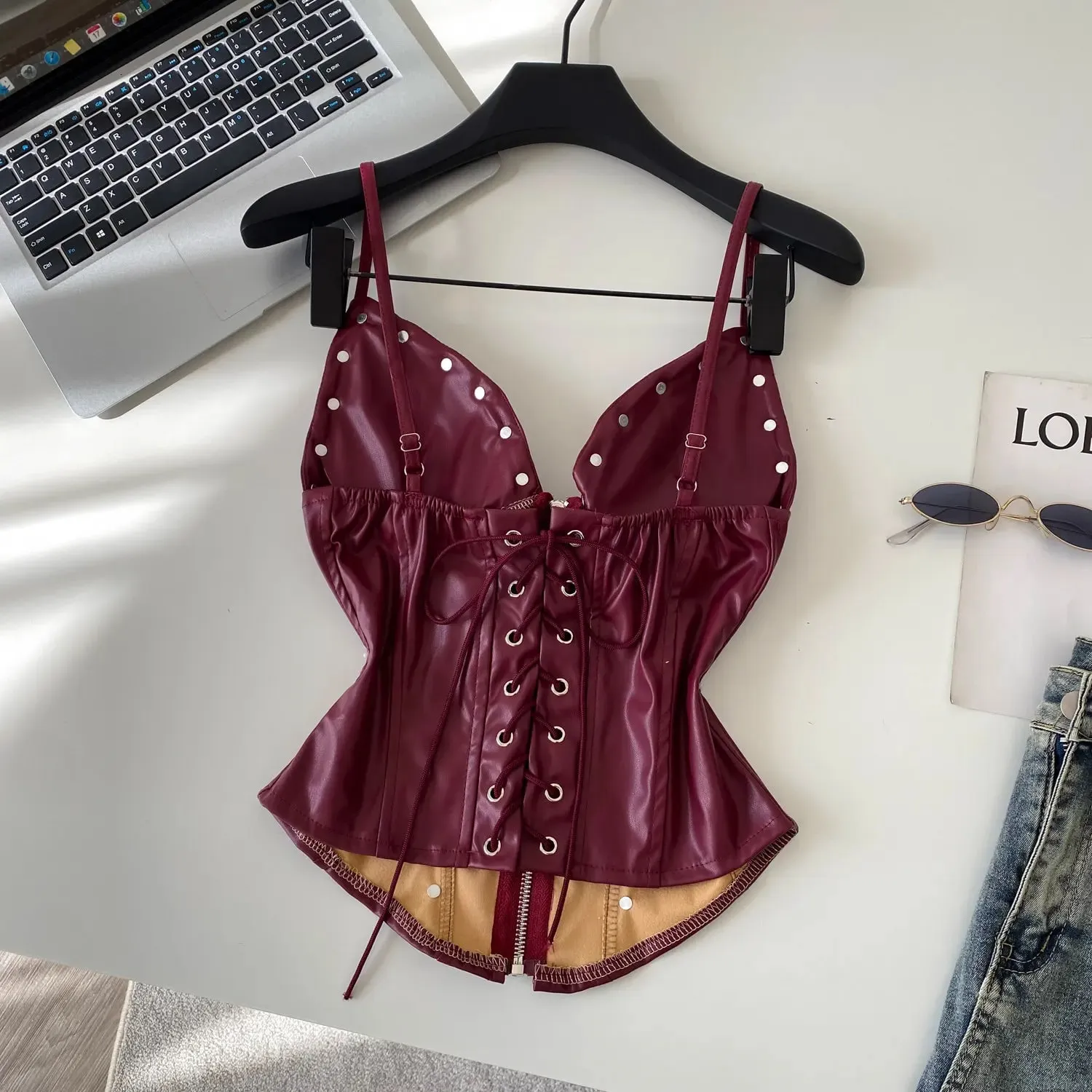 Chic sexy PU basic Camis Fashion Tank Top Women Summer Crop Top Bodysuits Hotsweet Streetwear — image 3
