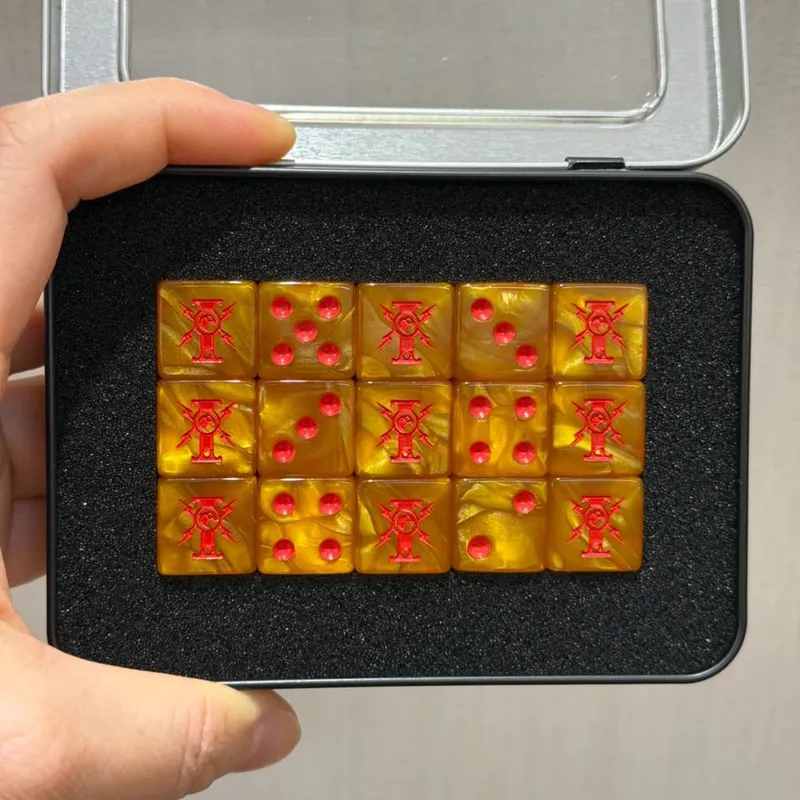 15PCS 16mm/0,63inch D6 Wargaming sada kostek pro stolní miniatury hry Sledování poškození armádní frakce žetony kostek — image 26