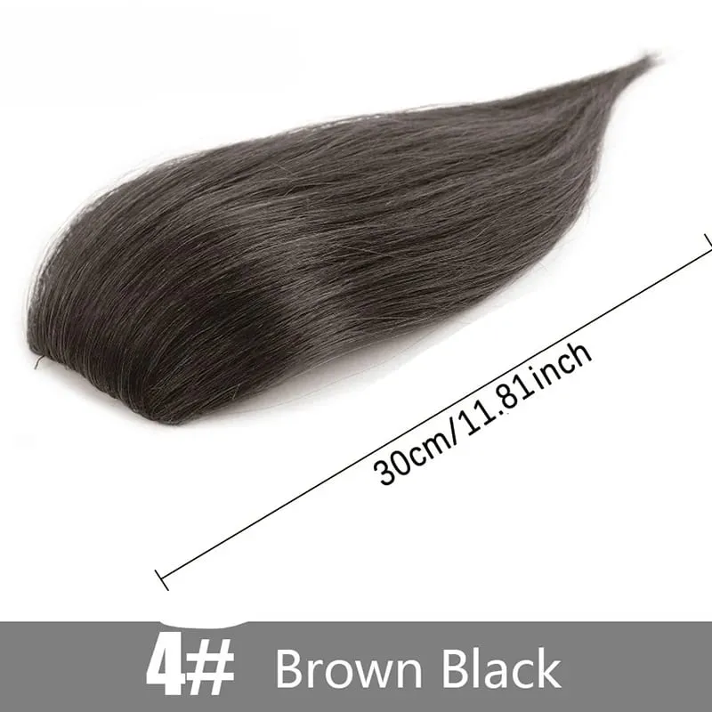 Wig synthetic pad hair piece 20cm 30cm two card one-piece pad hair root increase quantity hair extensions — image 14