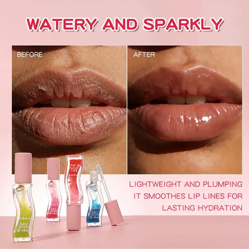 Wave Bottle Juicy Lip Oil Διάφανο γυαλιστερό Lip Plumper Ενυδατικό Lip Gloss Καθημερινό Μακιγιάζ για τα Χείλη — image 6