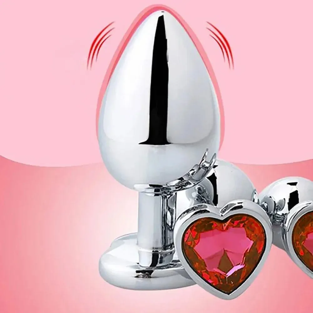 S/M/L anální kolík Heart Metal Crystal anální kolík pro ženy Odnímatelný anální kolík z nerezové oceli Muži Stimulátor Anální sexuální hračky Dildo