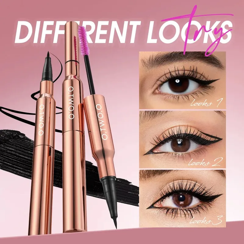 O.TWO.O 9 Uds maquillaje completo para rostro base en polvo máscara delineador de ojos pluma tinte de cejas lápiz labial sombra de ojos maquillaje para mujeres