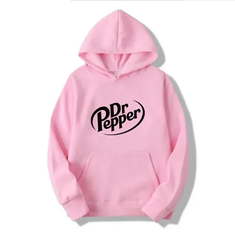 Dr Pepper Hoodie Soda Cola Vintage Beverage Retro Aesthetic Y2K Fashion Black Oversized Casual Sport Sweatshirts