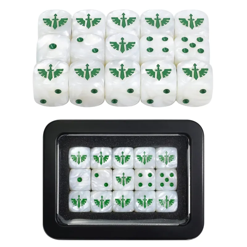 15PCS 16mm/0,63inch D6 Wargaming sada kostek pro stolní miniatury hry Sledování poškození armádní frakce žetony kostek — image 5