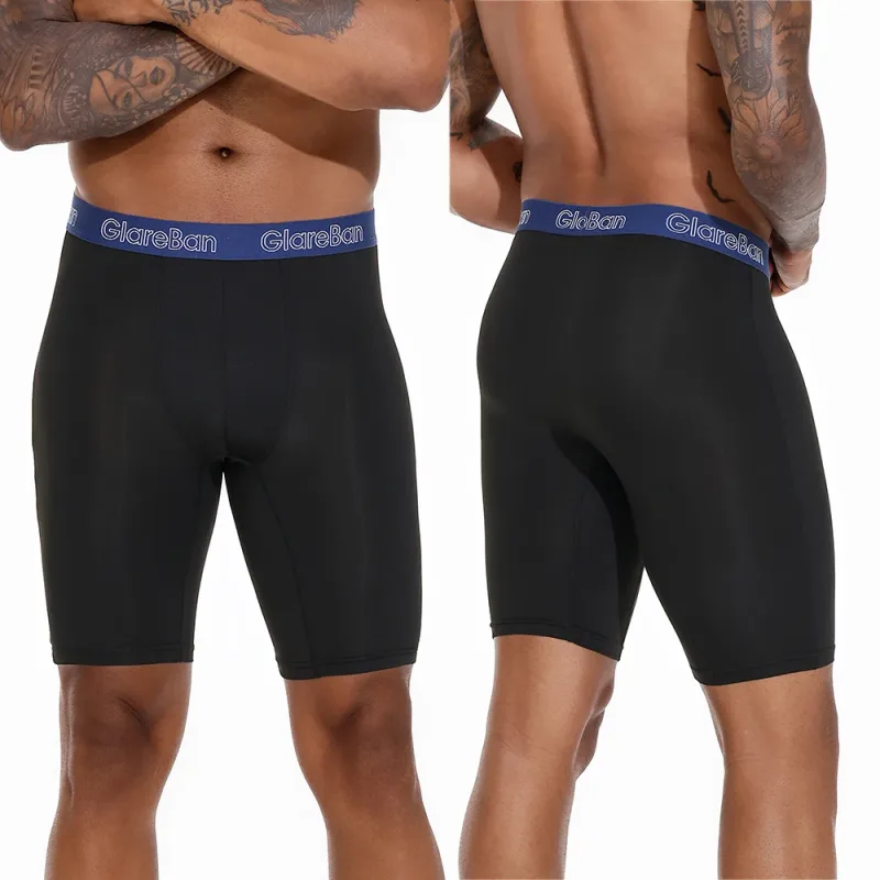 4 Pieces Mixed Colors Quick-Dry Long Leg Boxer Briefs Underpants Underwear For Home And Sports Hight Quality Male Panties Pants — image 5
