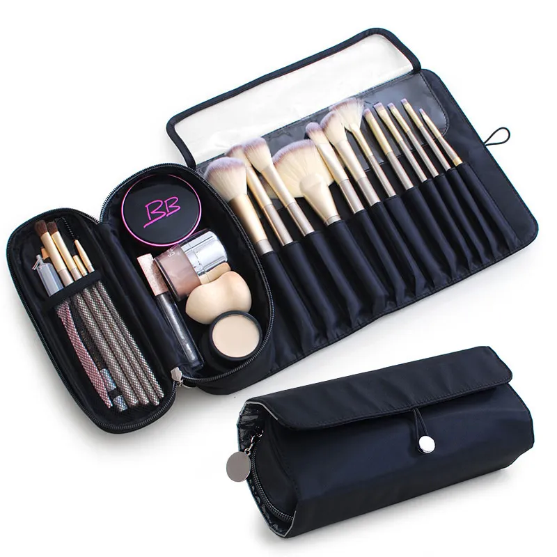 Make-up-Tasche für Damen, Kosmetikpinsel-Tasche, Reise-Organizer, Make-up-Pinsel, Faltwerkzeuge, Rolltaschen, wasserdichter Nylon-Make-up-Koffer — image 1