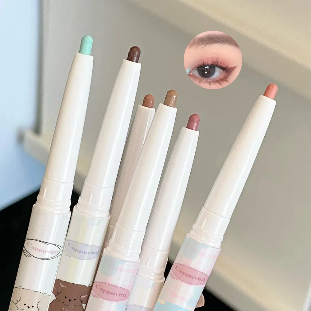 Pearlescent Grape Eyeliner Gel Med Pensel Blend Silkeblød Te Brun Pink Liggende Silkeorm Vandtæt Eye Liner Blyant Makeup — image 3