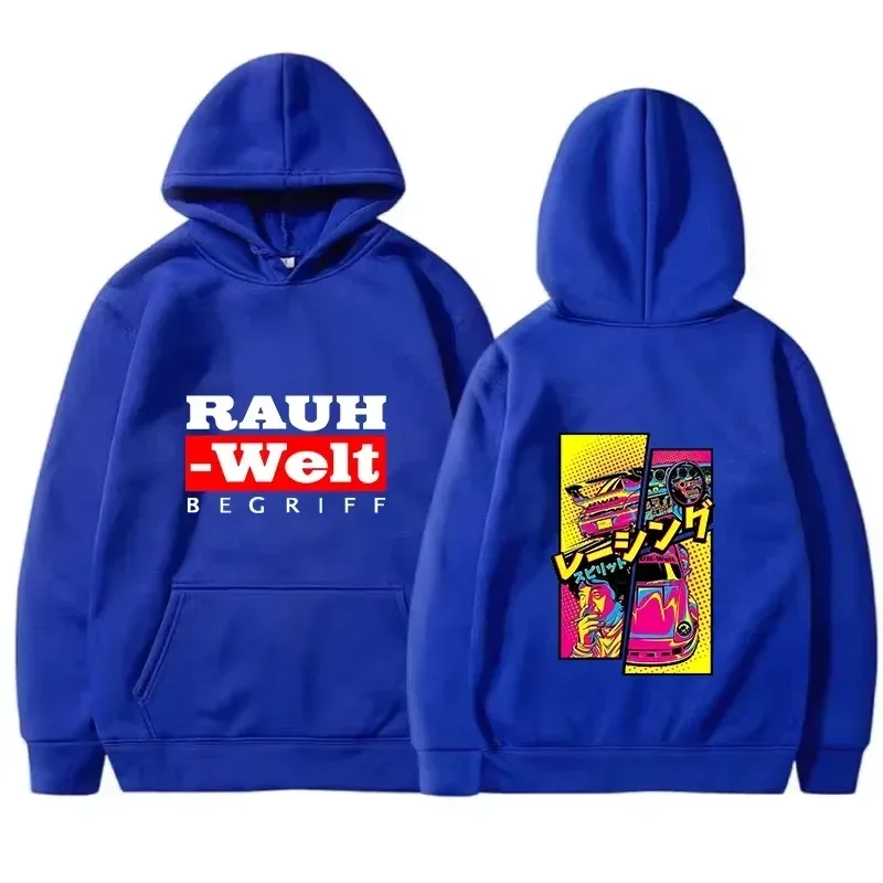 Rauh Welt Hoodie Car Widebody Tuning JDM Racing Pop Art Comic Aesthetic Black Oversized Casual Sweatshirt Long Sleeve — image 4