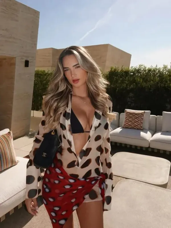 Sexy Gedrukt Shirt-Stijl Vrouwen Jurk Volledige Mouw Turn-Down Kraag Knop Afneembare Sjaal Jurken 2026 Zomer chic Vrouwelijke Gewaad — image 8