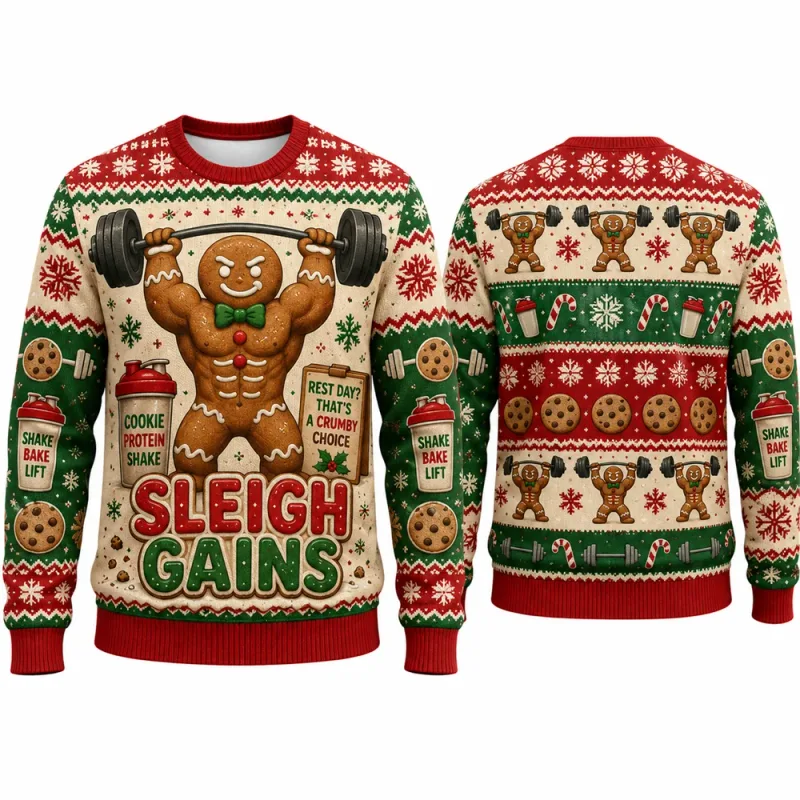 Goaty And Bright Christmas Sweatshirt Funny Goat 3D Printed Crewneck Long Sleeve Unisex Ugly Xmas Sweater Holiday Party Pullover — image 2