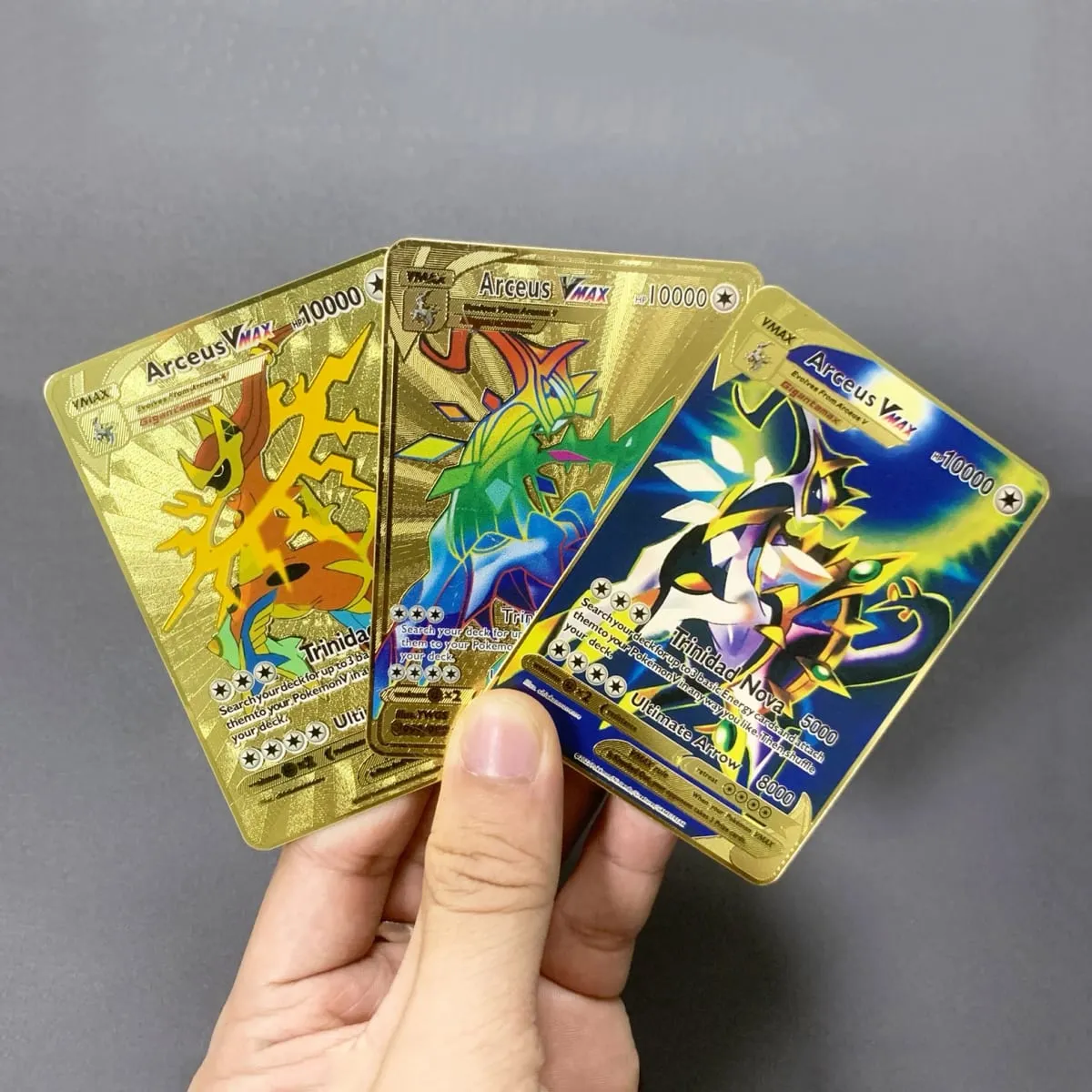 Kartu Pokemon Logam Inggris DIY Arceus Mewtwo Charizard Pikachu Besi Mengkilap Pokémon GX Vmax EX Hadiah Mainan Kartu Koleksi Anak-anak Permainan — image 2