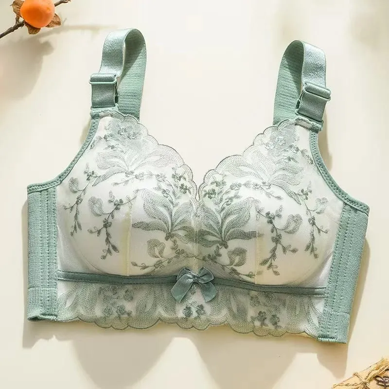 Sujetador de encaje Sexy, Push Up, sujetador suave, recolección de senos pequeños, encaje antiflacidez, ropa interior de mujer, lencería ajustable