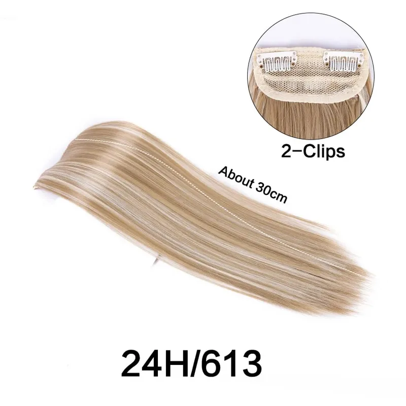 Synthetic 10"20"30Cm Clip In Extension Straight Hair Pad Hairpieces Thinning Hair Invisible Seamless Hair Pads Increase Hair