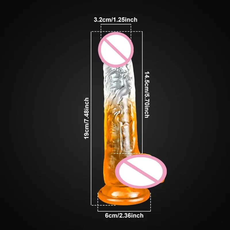 4 Sizes Transparent Soft Jelly Dildo Realistic Fake Dick Penis Sucker Butt Plug Sex Toys for Woman Men Vagina Anal Sex Toys — image 15