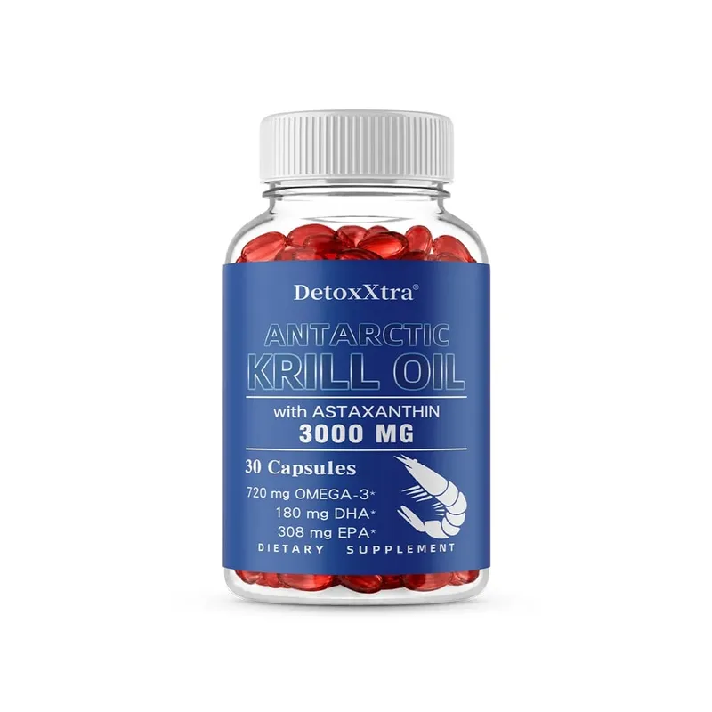 Antarktik Krill Yağı 3000mg Kapsül Omega-3 EPA DHA Astaksantin ve Fosfolipitler Antioksidan Kalp Beyin Eklem ve Göz Desteği