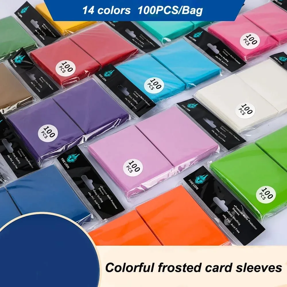 66x91mm 100개/대 솔리드 매트 트레이딩 카드 슬리브 PTCG/TCG/MTG용 표준 크기 카드 수호자
