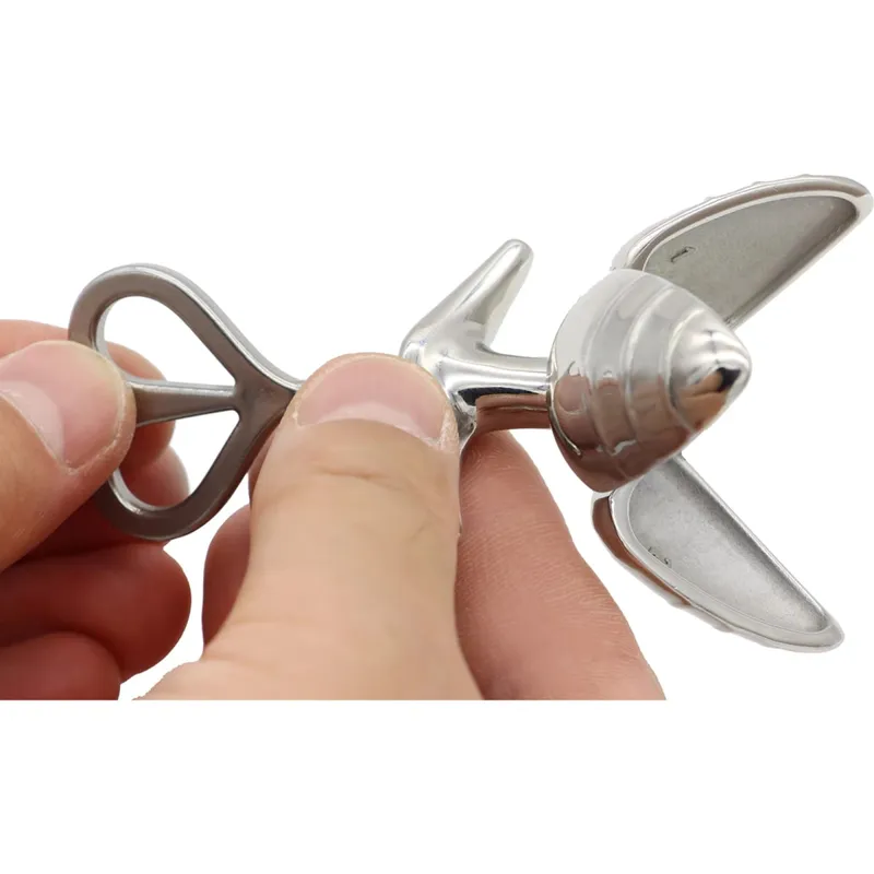 Happygo Newest Wide Opening Stainless Steel Vaginal Anal Dilator Openable Anal Plugs Heavy Anus Beads Lock Anal Sex Toys — image 3