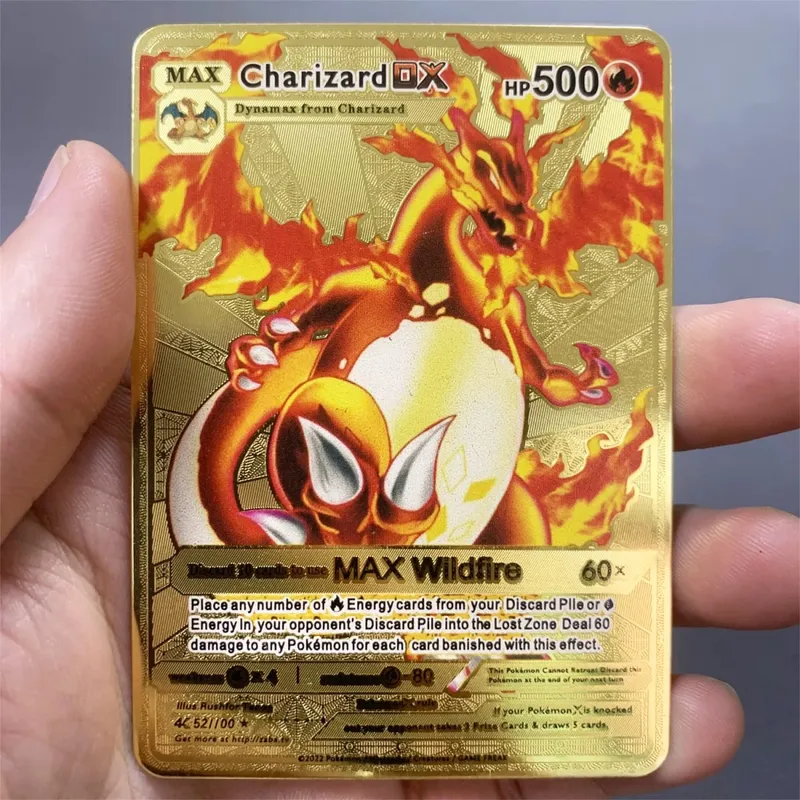 Kartu Pokemon Logam Inggris DIY Arceus Mewtwo Charizard Pikachu Besi Mengkilap Pokémon GX Vmax EX Hadiah Mainan Kartu Koleksi Anak-anak Permainan — image 32