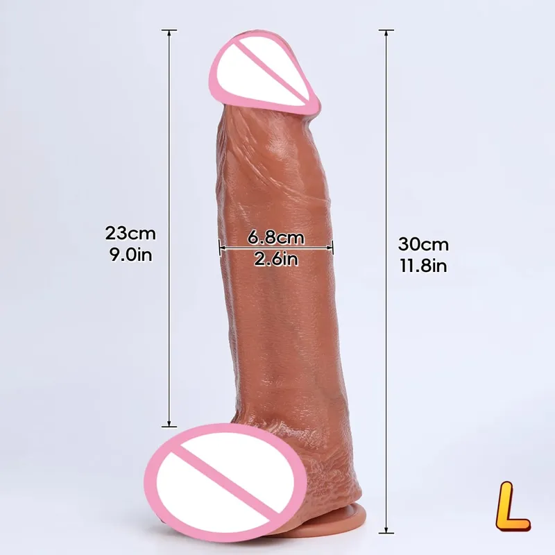 3 storlekar Realistisk XXL Tjock Penis Mjuk Silikon Dildo Man Könsorgan Vaginal Onani Sugkopp Dick Kvinna Analsexleksaker 18 — image 8