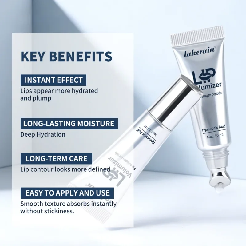 Lakerain ácido hialurônico instantâneo labial plumping óleo labial redução de linha labial essência brilho labial hidratante feminino matiz labial — image 2