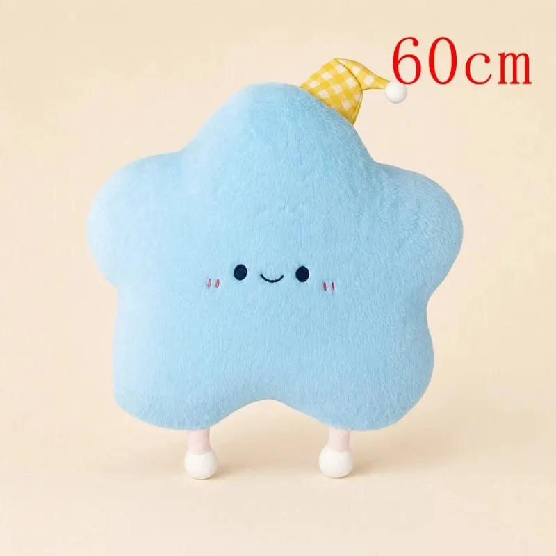 40-60cm Cute Star Plush Pillow with Sleep Hat Kawaii Star Stuffed Cushion Soft Fluffy Sofa Throw Pillow Girl Bedroom Home Decor — image 15